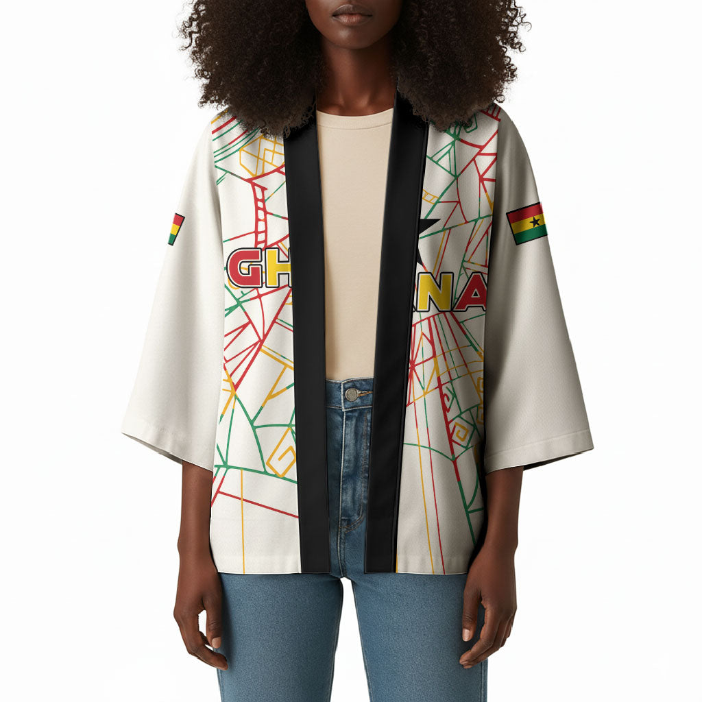 Custom Ghana Football 2026 Kimono Black Stars Never Fall White Version