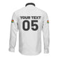 Custom Ghana Football 2026 Long Sleeve Button Shirt Black Stars Never Fall White Version