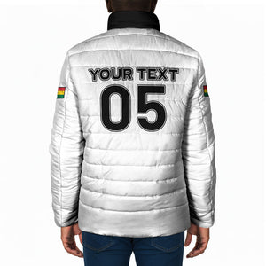 Custom Ghana Football 2026 Padded Jacket Black Stars Never Fall White Version