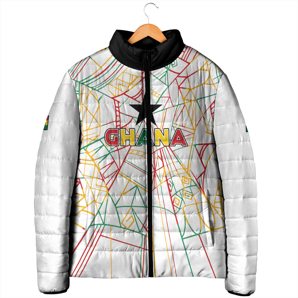 Custom Ghana Football 2026 Padded Jacket Black Stars Never Fall White Version