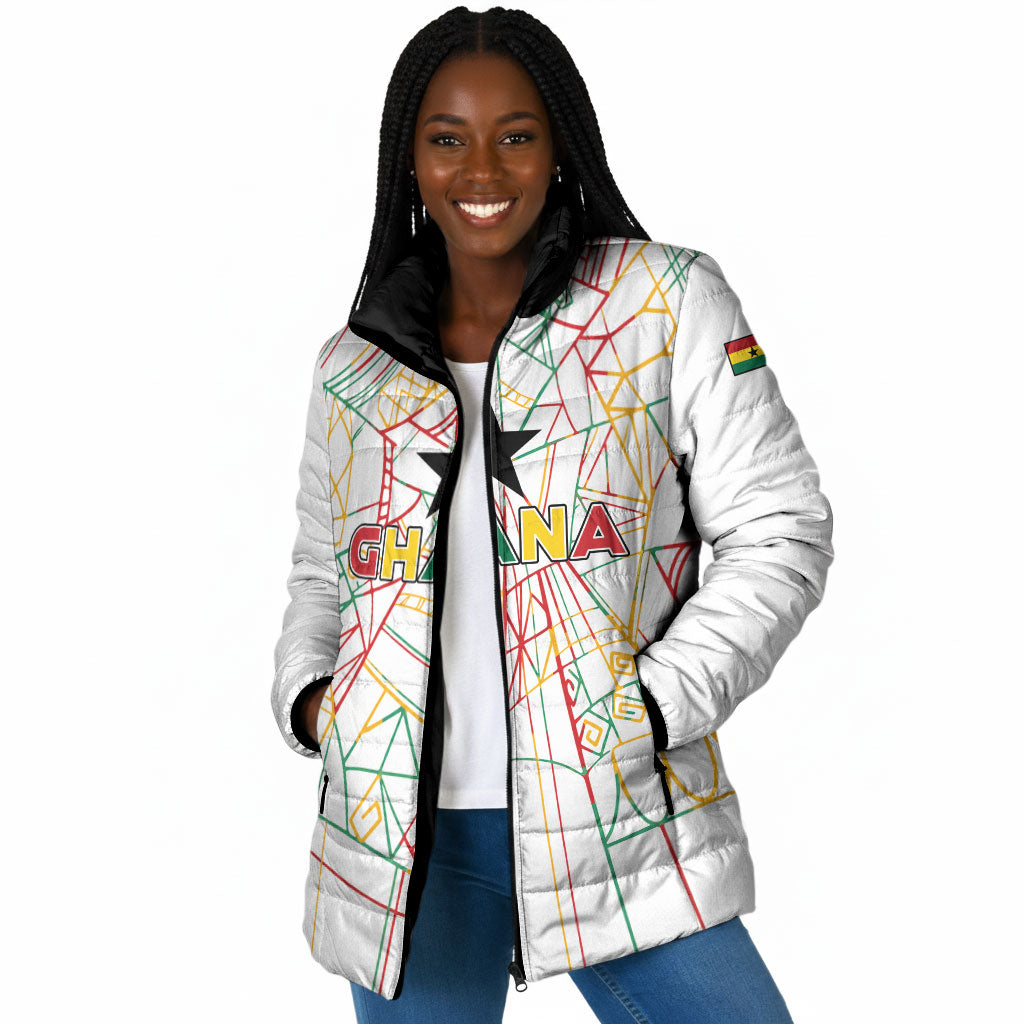 Custom Ghana Football 2026 Padded Jacket Black Stars Never Fall White Version