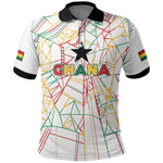 Custom Ghana Football 2026 Polo Shirt Black Stars Never Fall White Version
