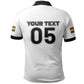 Custom Ghana Football 2026 Polo Shirt Black Stars Never Fall White Version