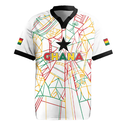 Custom Ghana Football 2026 Rugby Jersey Black Stars Never Fall White Version