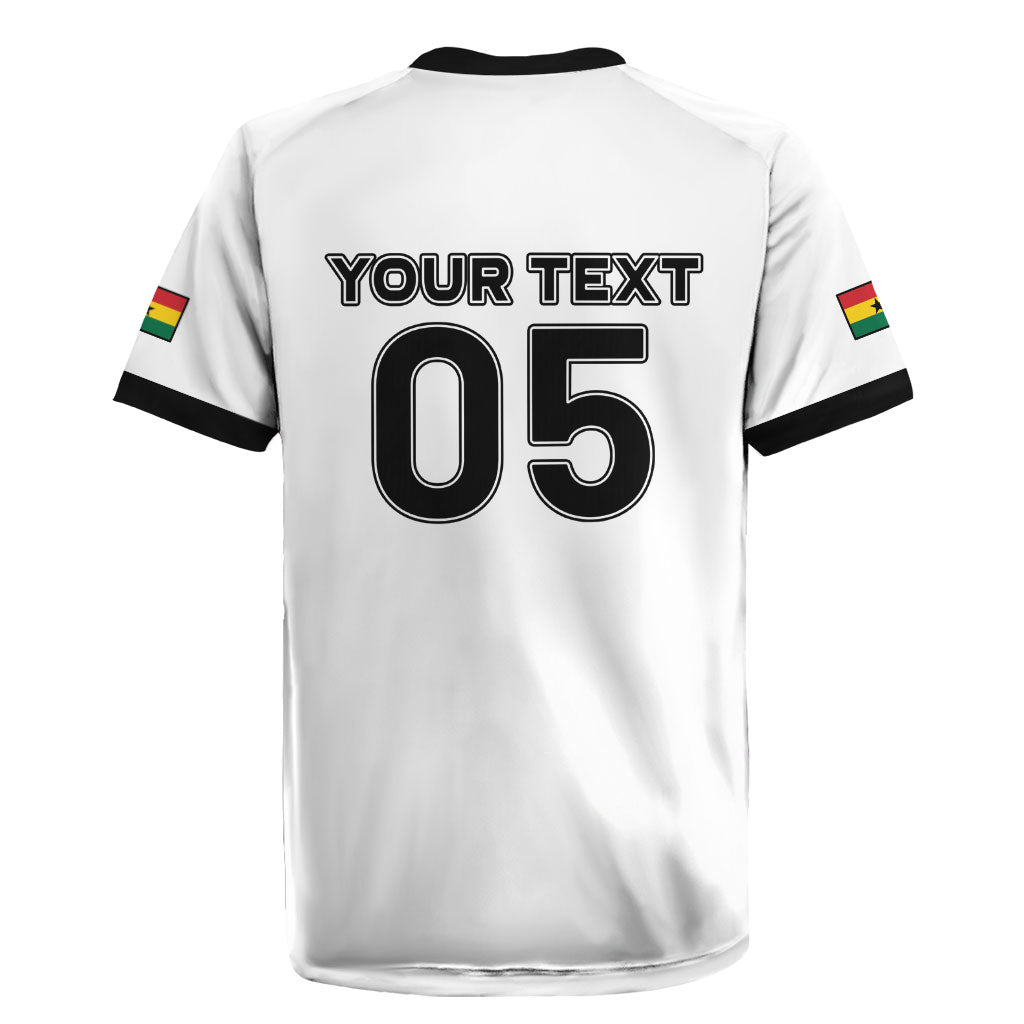 Custom Ghana Football 2026 Rugby Jersey Black Stars Never Fall White Version