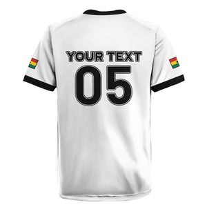 Custom Ghana Football 2026 Rugby Jersey Black Stars Never Fall White Version