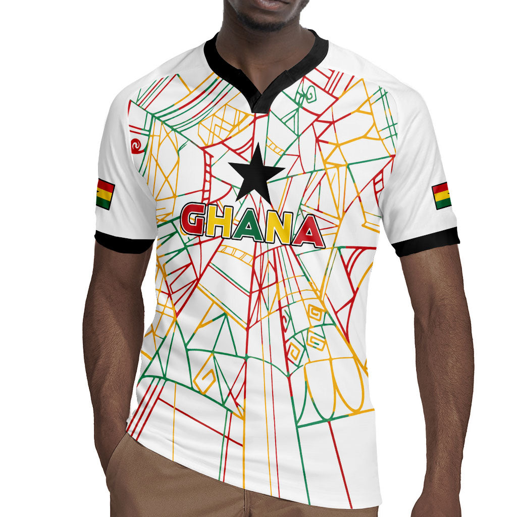 Custom Ghana Football 2026 Rugby Jersey Black Stars Never Fall White Version