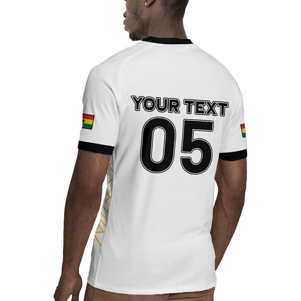 Custom Ghana Football 2026 Rugby Jersey Black Stars Never Fall White Version