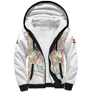 Custom Ghana Football 2026 Sherpa Hoodie Black Stars Never Fall White Version