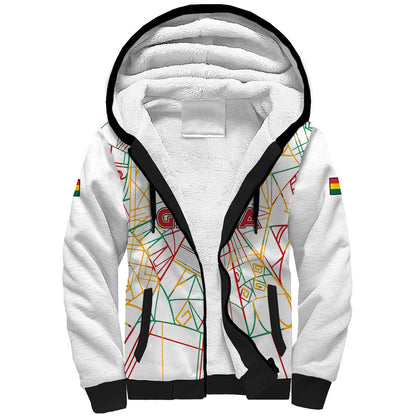 Custom Ghana Football 2026 Sherpa Hoodie Black Stars Never Fall White Version