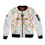 Custom Ghana Football 2026 Sleeve Zip Bomber Jacket Black Stars Never Fall White Version