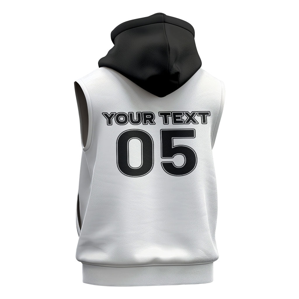 Custom Ghana Football 2026 Sleeveless Zip Hoodie Black Stars Never Fall White Version
