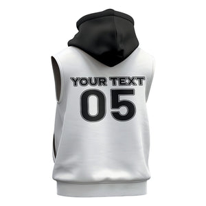 Custom Ghana Football 2026 Sleeveless Zip Hoodie Black Stars Never Fall White Version