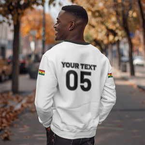 Custom Ghana Football 2026 Sweatshirt Black Stars Never Fall White Version