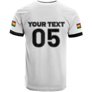 Custom Ghana Football 2026 T shirt Black Stars Never Fall White Version