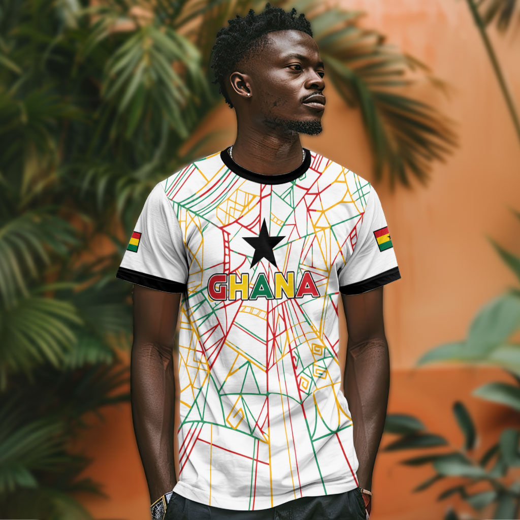 Custom Ghana Football 2026 T shirt Black Stars Never Fall White Version