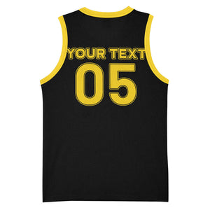 Custom Ghana Football 2026 Basketball Jersey Black Stars Never Fall Black Version