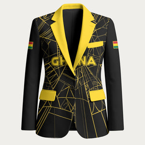 Custom Ghana Football 2026 Blazer Black Stars Never Fall Black Version