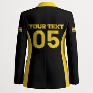 Custom Ghana Football 2026 Blazer Black Stars Never Fall Black Version