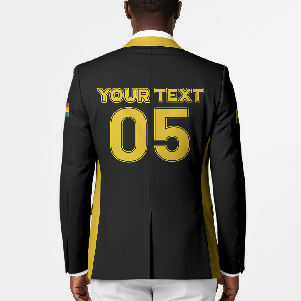 Custom Ghana Football 2026 Blazer Black Stars Never Fall Black Version