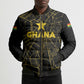Custom Ghana Football 2026 Bomber Puffer Jacket Black Stars Never Fall Black Version