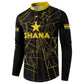 Custom Ghana Football 2026 Button Sweatshirt Black Stars Never Fall Black Version