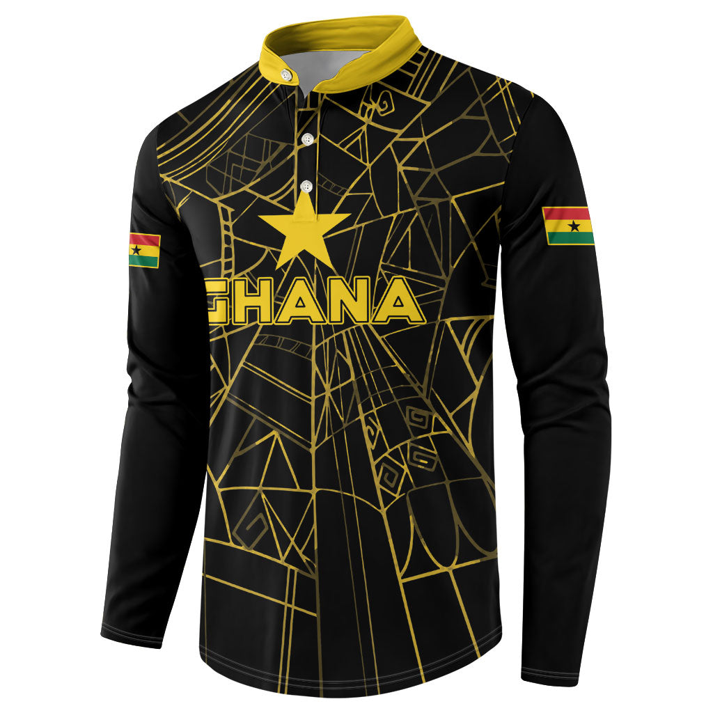 Custom Ghana Football 2026 Button Sweatshirt Black Stars Never Fall Black Version