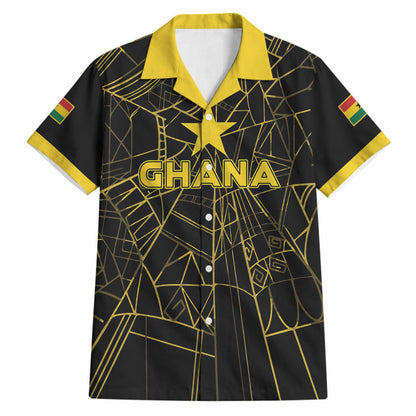 Custom Ghana Football 2026 Hawaiian Shirt Black Stars Never Fall Black Version