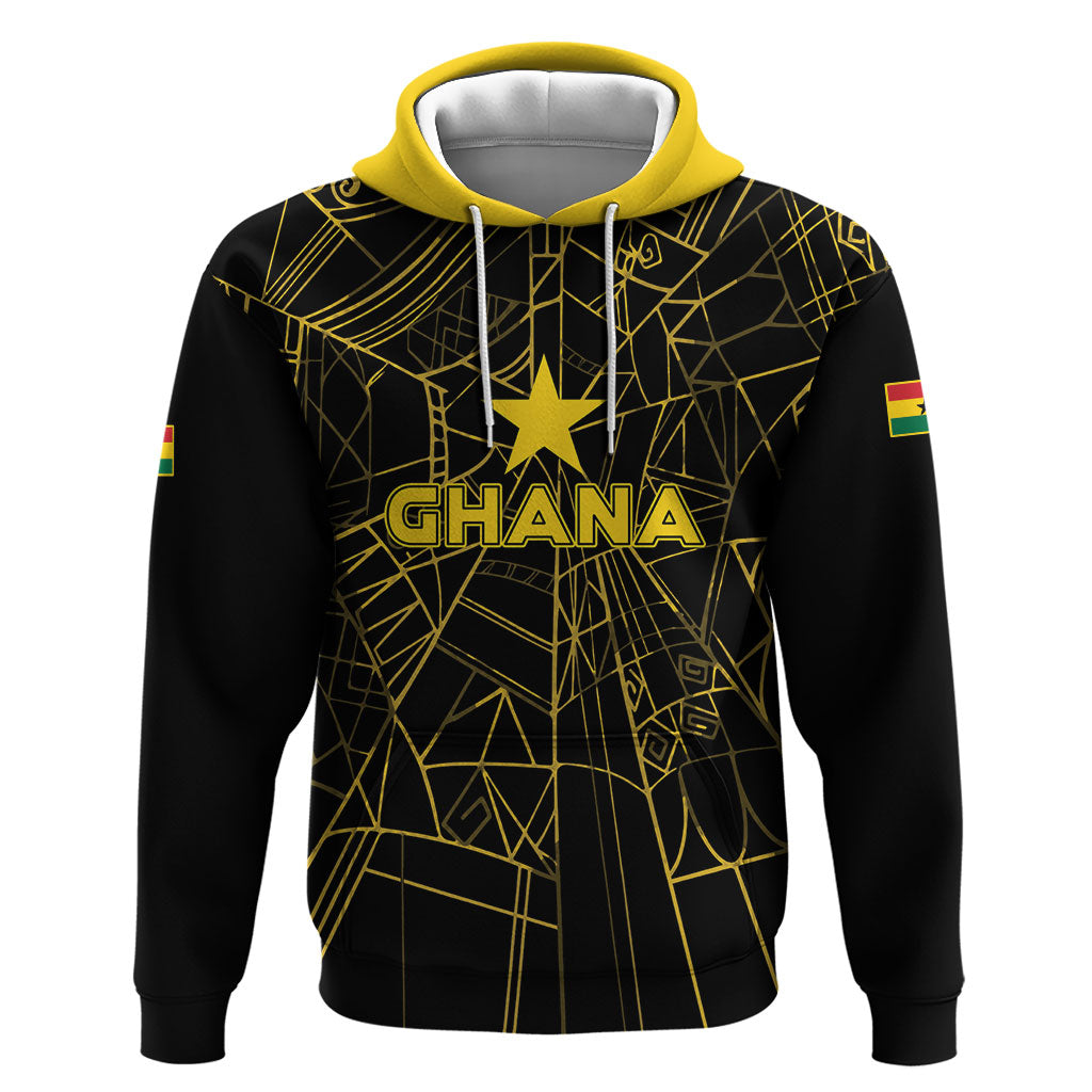 Custom Ghana Football 2026 Hoodie Black Stars Never Fall Black Version