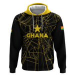 Custom Ghana Football 2026 Hoodie Black Stars Never Fall Black Version