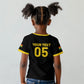 Custom Ghana Football 2026 Kid T shirt Black Stars Never Fall Black Version