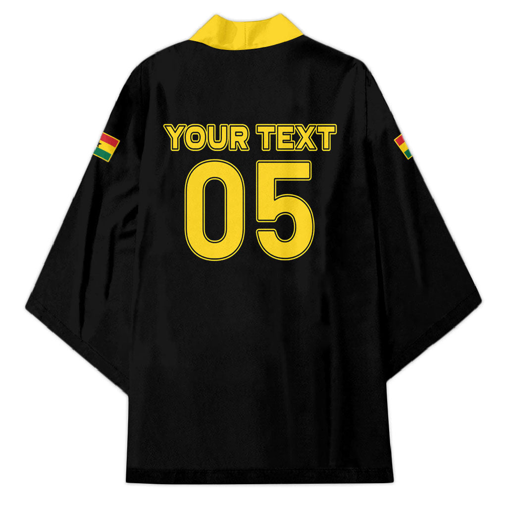Custom Ghana Football 2026 Kimono Black Stars Never Fall Black Version