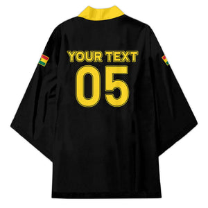Custom Ghana Football 2026 Kimono Black Stars Never Fall Black Version