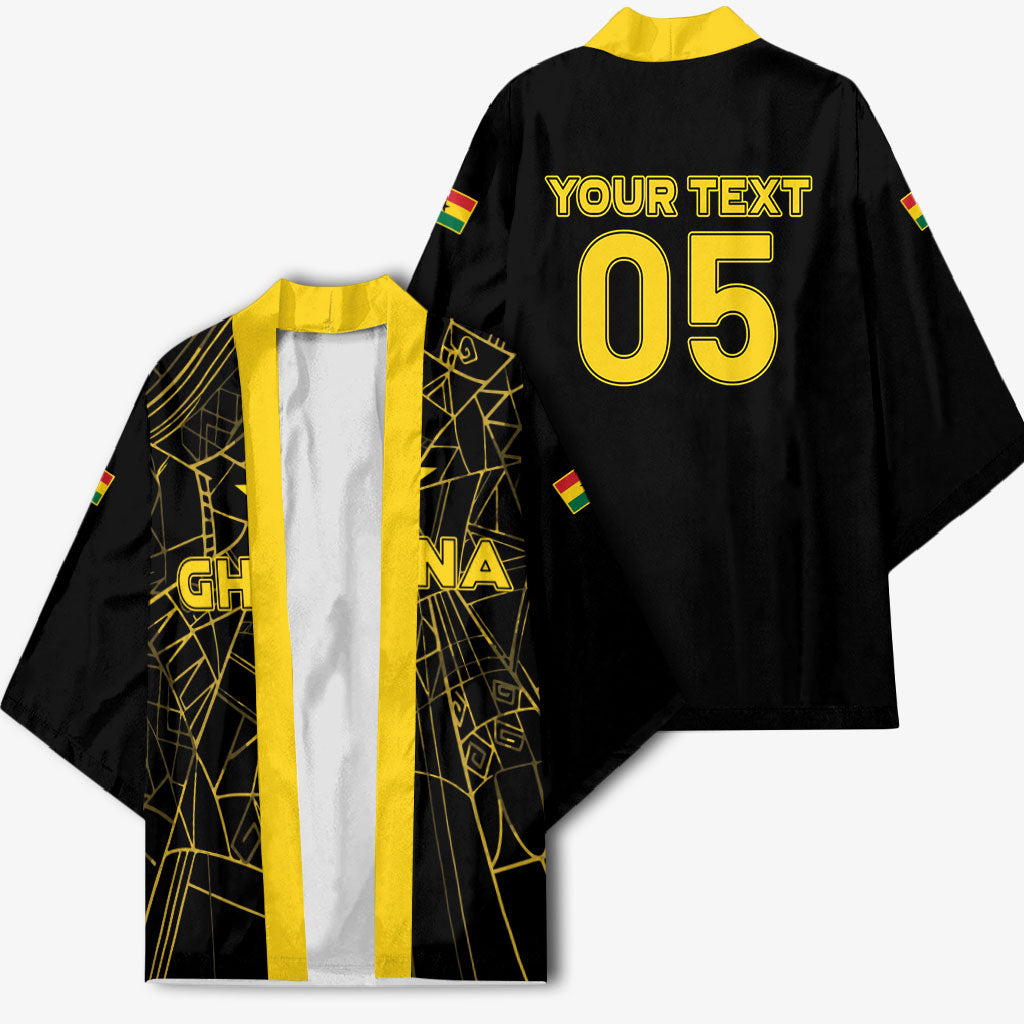 Custom Ghana Football 2026 Kimono Black Stars Never Fall Black Version
