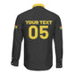 Custom Ghana Football 2026 Long Sleeve Button Shirt Black Stars Never Fall Black Version