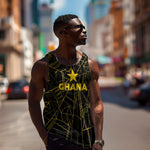 Custom Ghana Football 2026 Men Tank Top Black Stars Never Fall Black Version