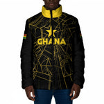 Custom Ghana Football 2026 Padded Jacket Black Stars Never Fall Black Version