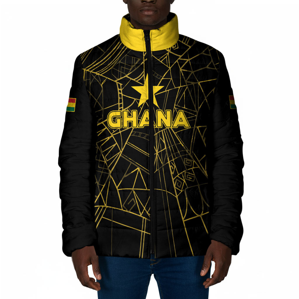 Custom Ghana Football 2026 Padded Jacket Black Stars Never Fall Black Version