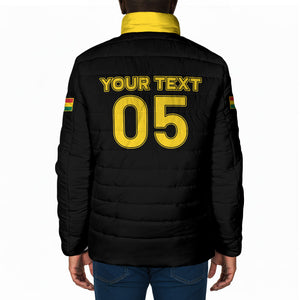 Custom Ghana Football 2026 Padded Jacket Black Stars Never Fall Black Version