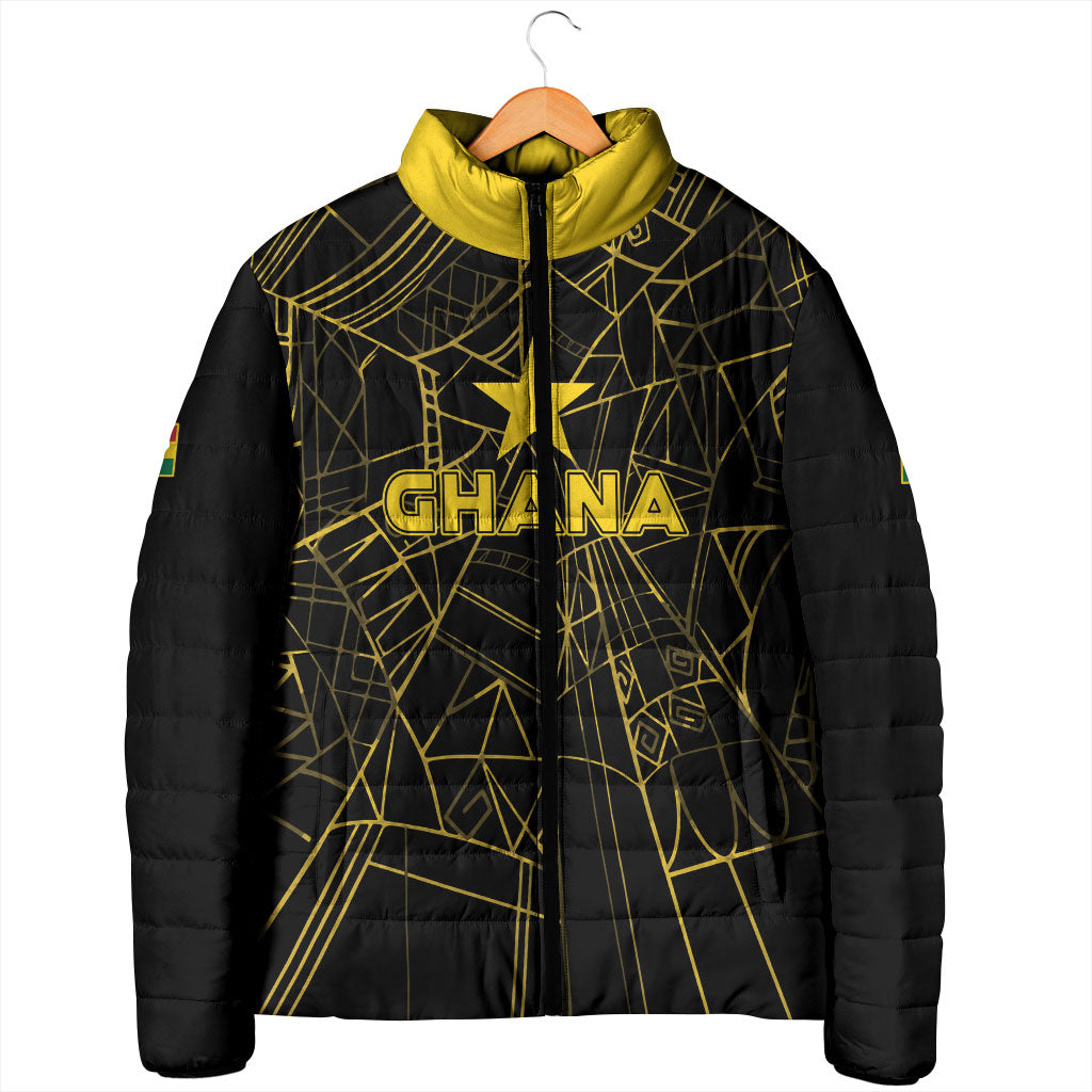 Custom Ghana Football 2026 Padded Jacket Black Stars Never Fall Black Version