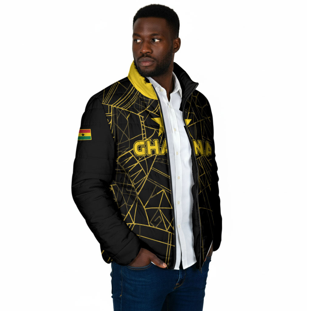 Custom Ghana Football 2026 Padded Jacket Black Stars Never Fall Black Version