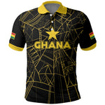 Custom Ghana Football 2026 Polo Shirt Black Stars Never Fall Black Version