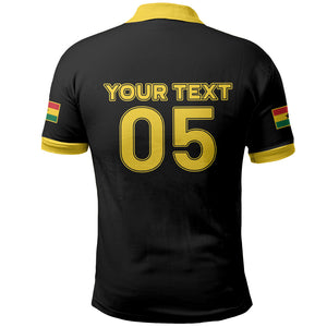 Custom Ghana Football 2026 Polo Shirt Black Stars Never Fall Black Version