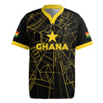 Custom Ghana Football 2026 Rugby Jersey Black Stars Never Fall Black Version