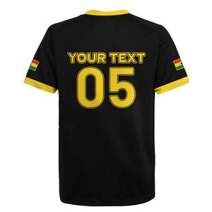 Custom Ghana Football 2026 Rugby Jersey Black Stars Never Fall Black Version