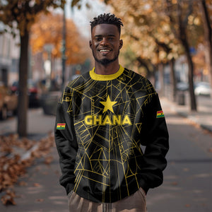 Custom Ghana Football 2026 Sweatshirt Black Stars Never Fall Black Version