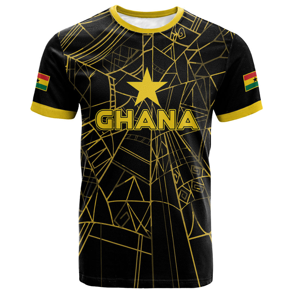 Custom Ghana Football 2026 T shirt Black Stars Never Fall Black Version