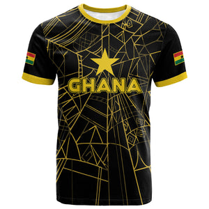 Custom Ghana Football 2026 T shirt Black Stars Never Fall Black Version