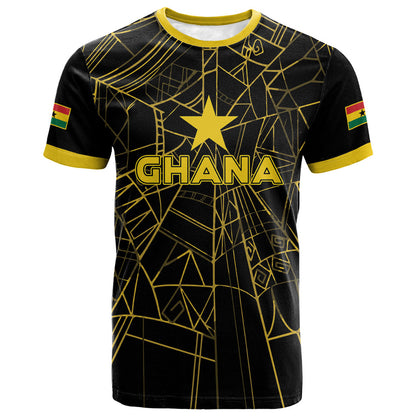 Custom Ghana Football 2026 T shirt Black Stars Never Fall Black Version