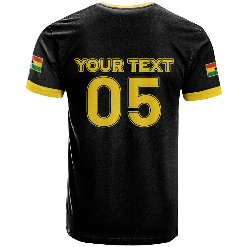 Custom Ghana Football 2026 T shirt Black Stars Never Fall Black Version